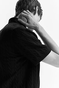 Regular-Fit Cable-Knit Shirt