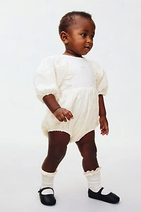 Eyelet Embroidered Romper Suit