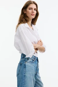 Jean tonneau taille haute à la cheville