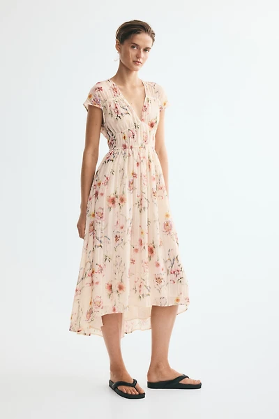 Robe froncée à mancherons