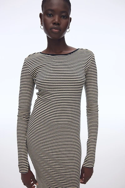 Ribbed Scoop-Back Dress