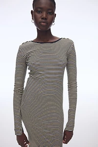 Ribbed Scoop-Back Dress