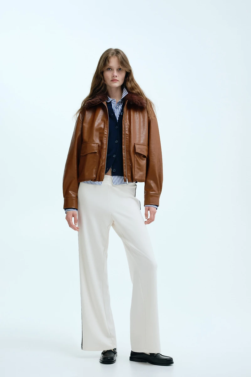 Veste avec col duveteux