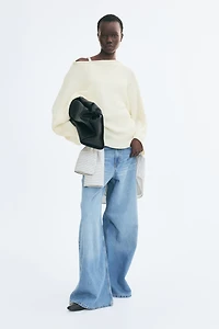 Boat-Neck Rib-Knit Sweater