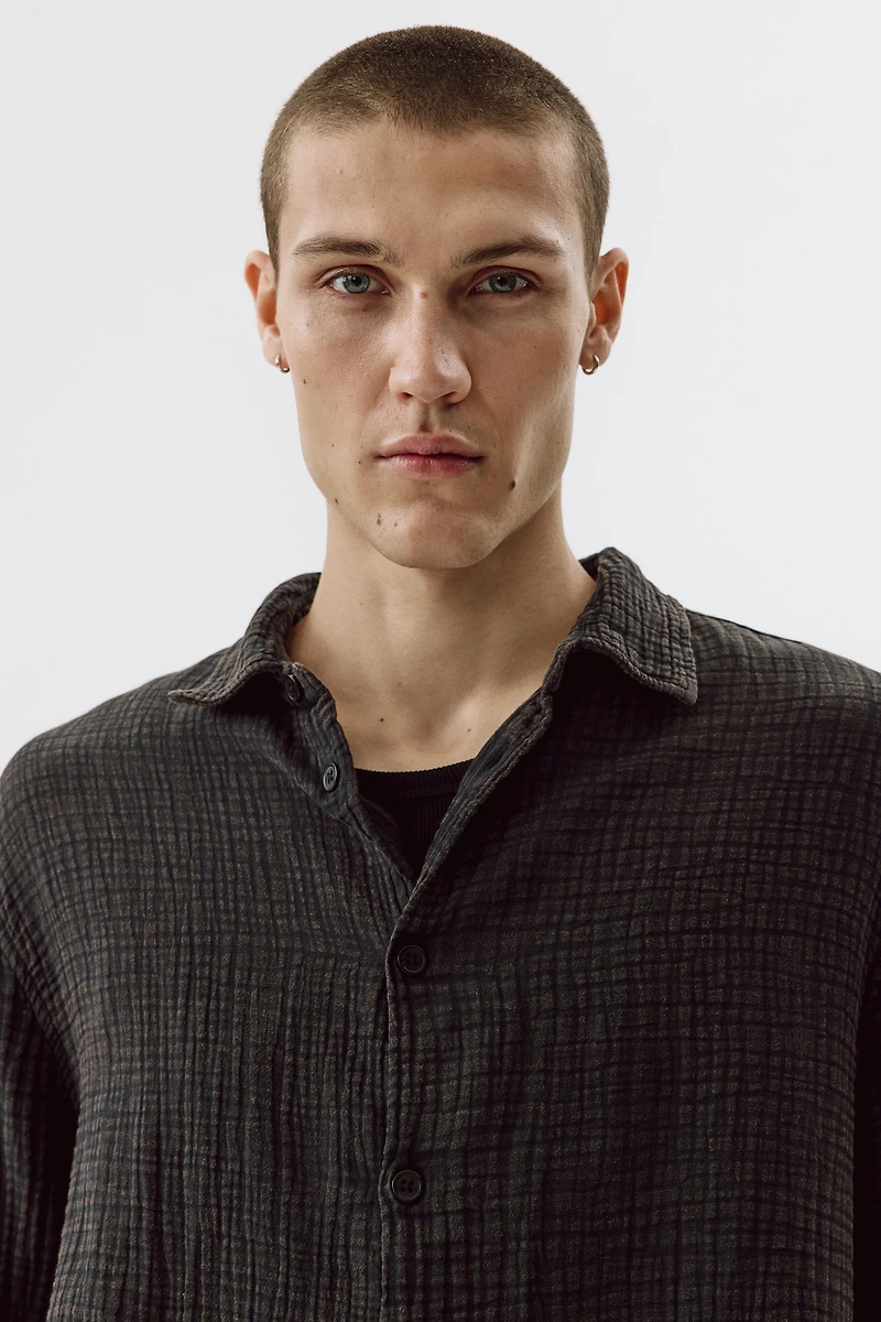 Regular-Fit Cotton Muslin Shirt