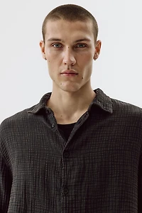 Regular-Fit Cotton Muslin Shirt
