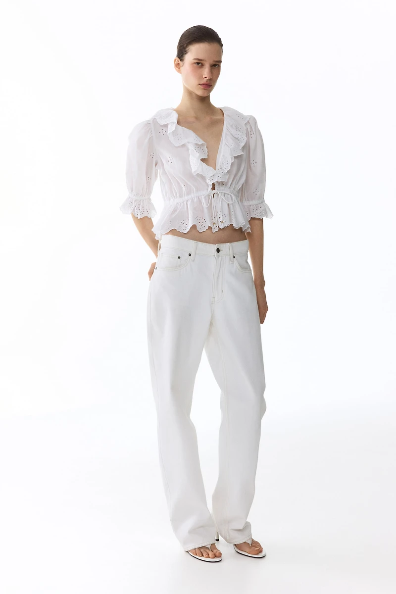 Blouse en coton avec broderie anglaise