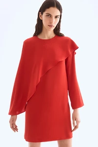 Cape-Detail Dress
