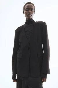 Blazer sans col en jersey