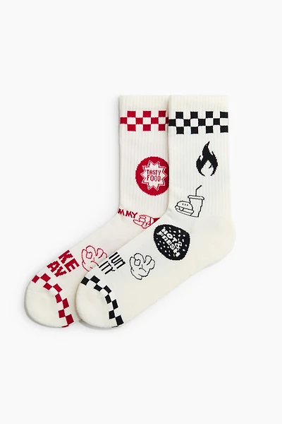 2-Pack Socks with Motif