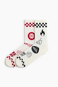 2-Pack Socks with Motif