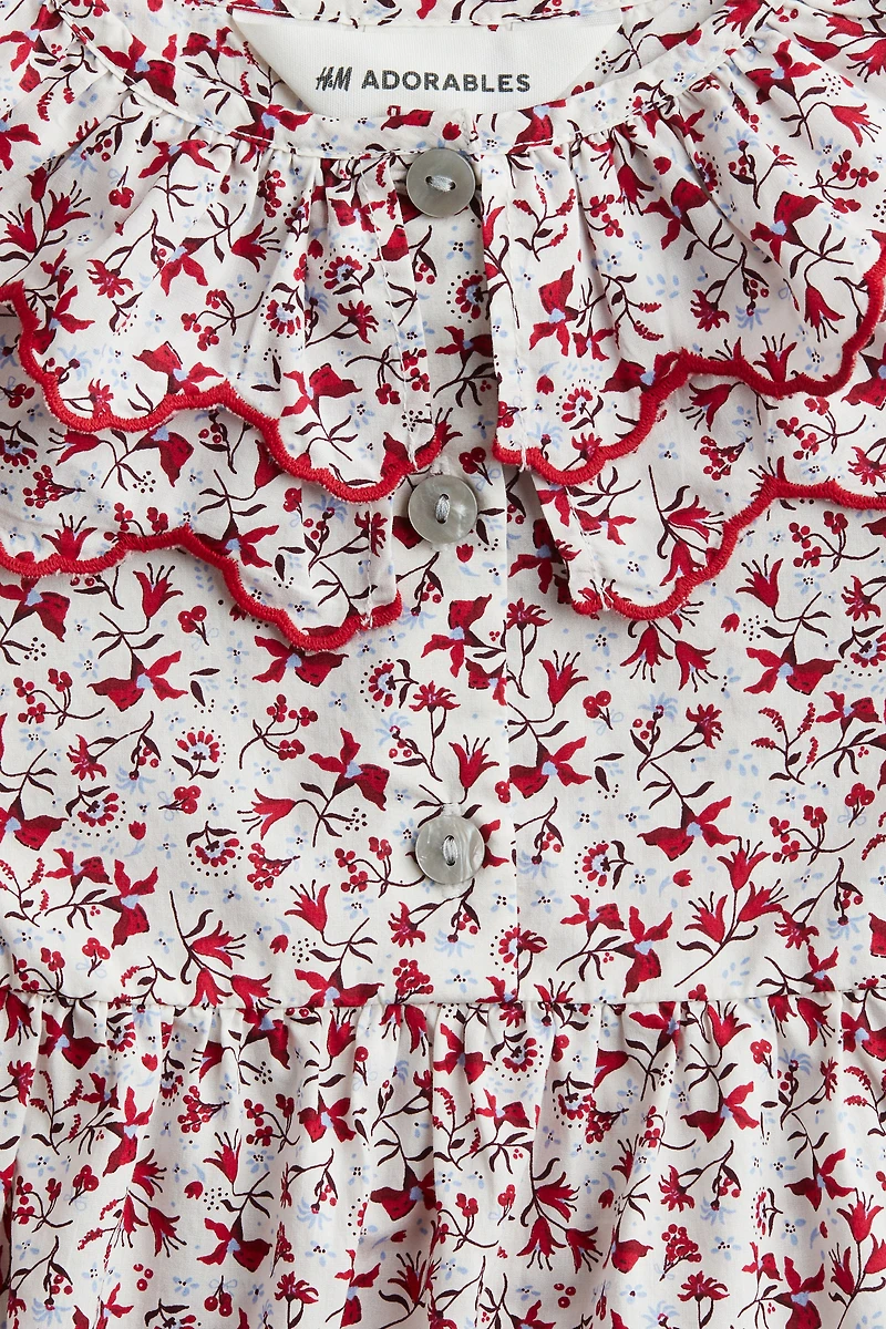 Robe en popeline avec col
