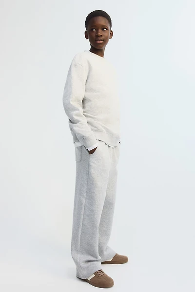 Wide-Leg Brushed-Inside Joggers