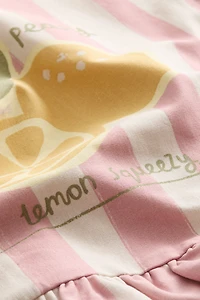 Ruffle-Trimmed Cotton Cushion Cover