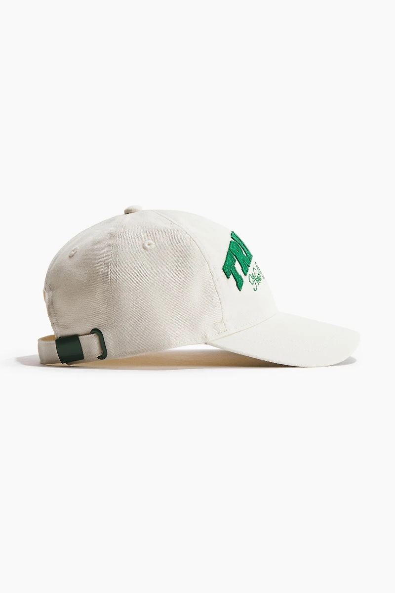 Embroidered-motif Twill Cap