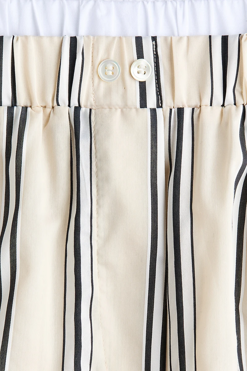 Pantalon à taille élastique avec double ceinture