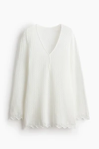 Robe de plage en tricot pointelle