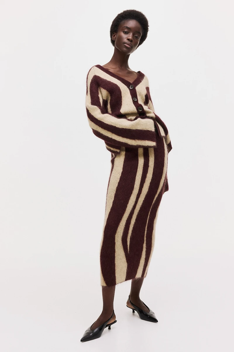 Jacquard-Knit Mohair-Blend Skirt