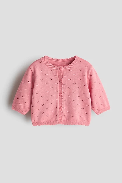 Cotton Pointelle Cardigan