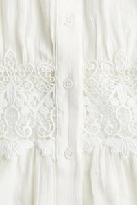 Lace-Inset Cotton Dress