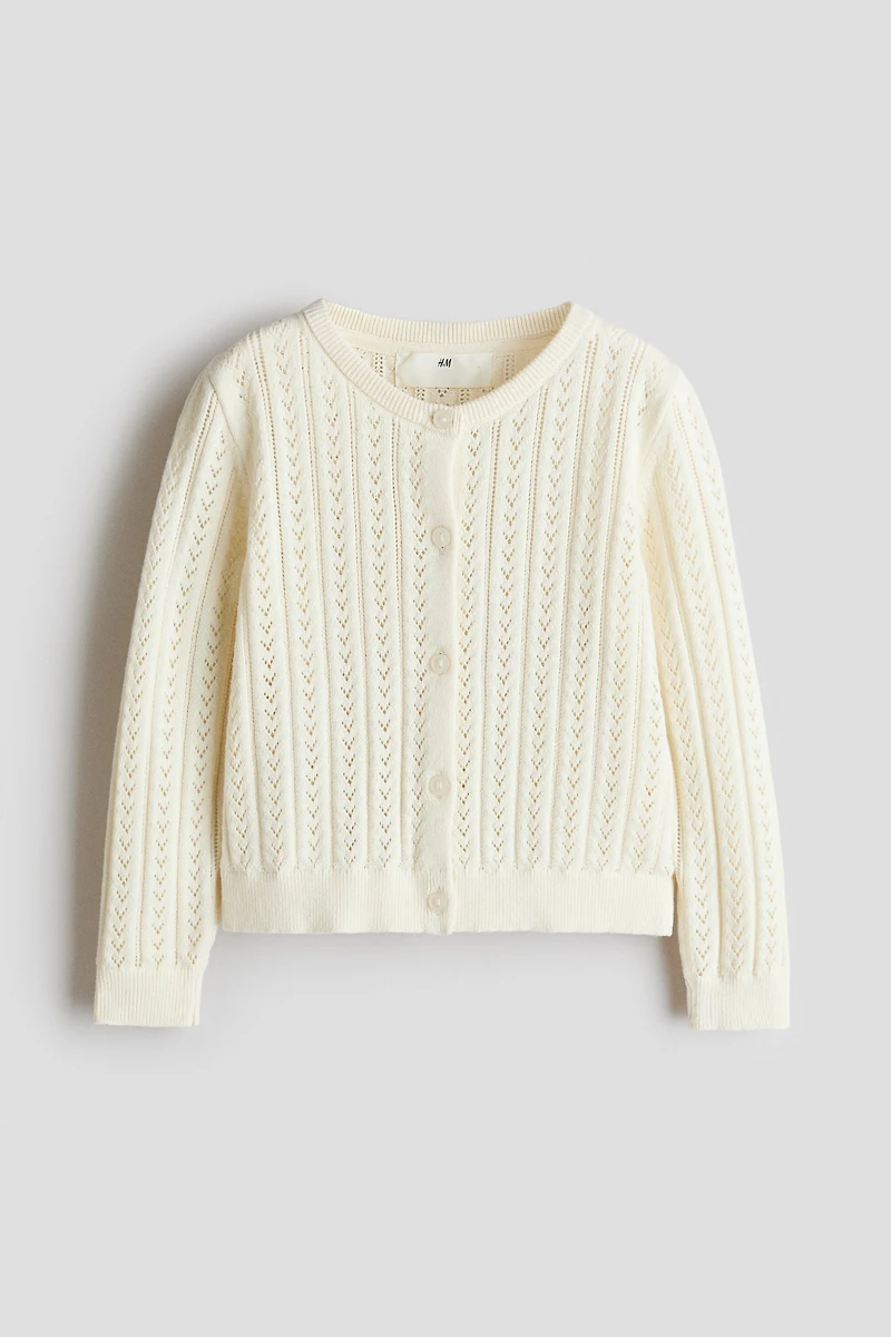 Pointelle-Knit Cotton Cardigan
