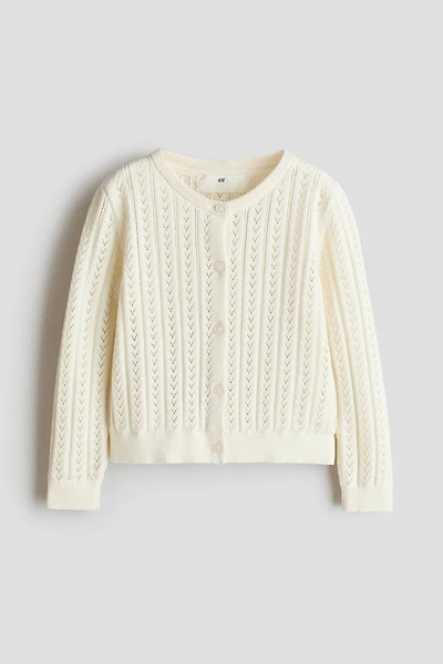 Pointelle-Knit Cotton Cardigan