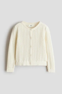 Pointelle-Knit Cotton Cardigan