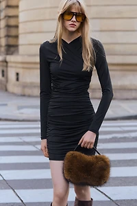 Robe en jersey à effet drapé