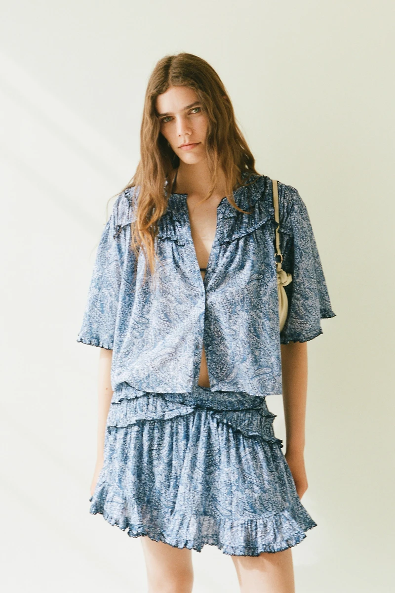 Blouse plissée en coton