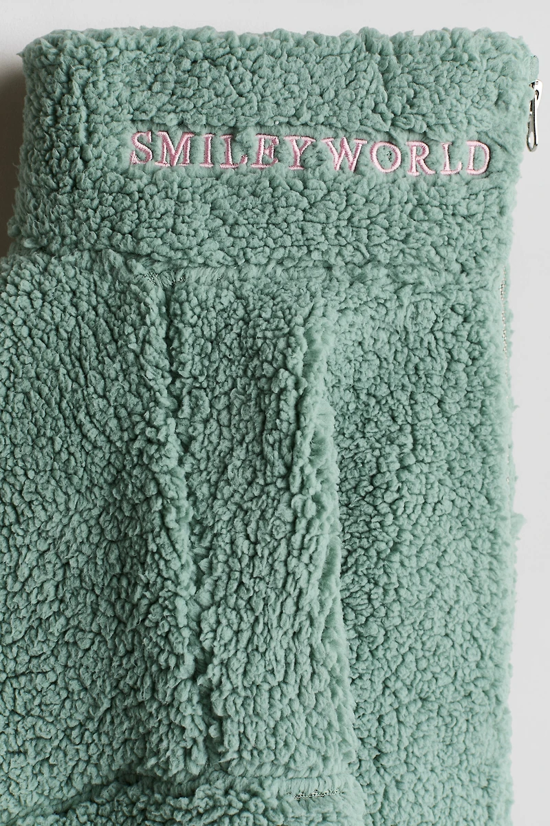 Motif-Detail Teddy Fleece Jacket