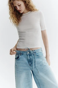 Regular-Waist Wide-Leg Ankle Jeans
