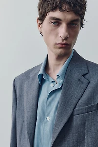 Veste à fermeture droite en laine mélangée