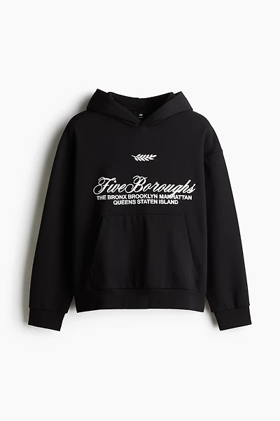 Loose-Fit Printed Hoodie