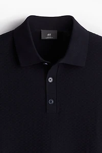 Slim Fit Textured-knit Polo Shirt