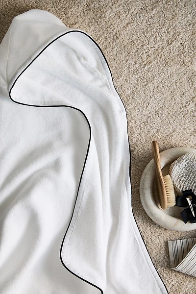 Piping-Detail Hooded Bath Towel