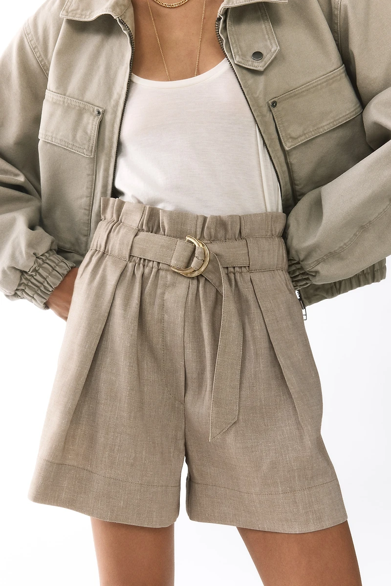Paper Bag Shorts with Belt