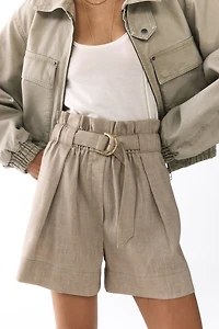 Paper Bag Shorts with Belt