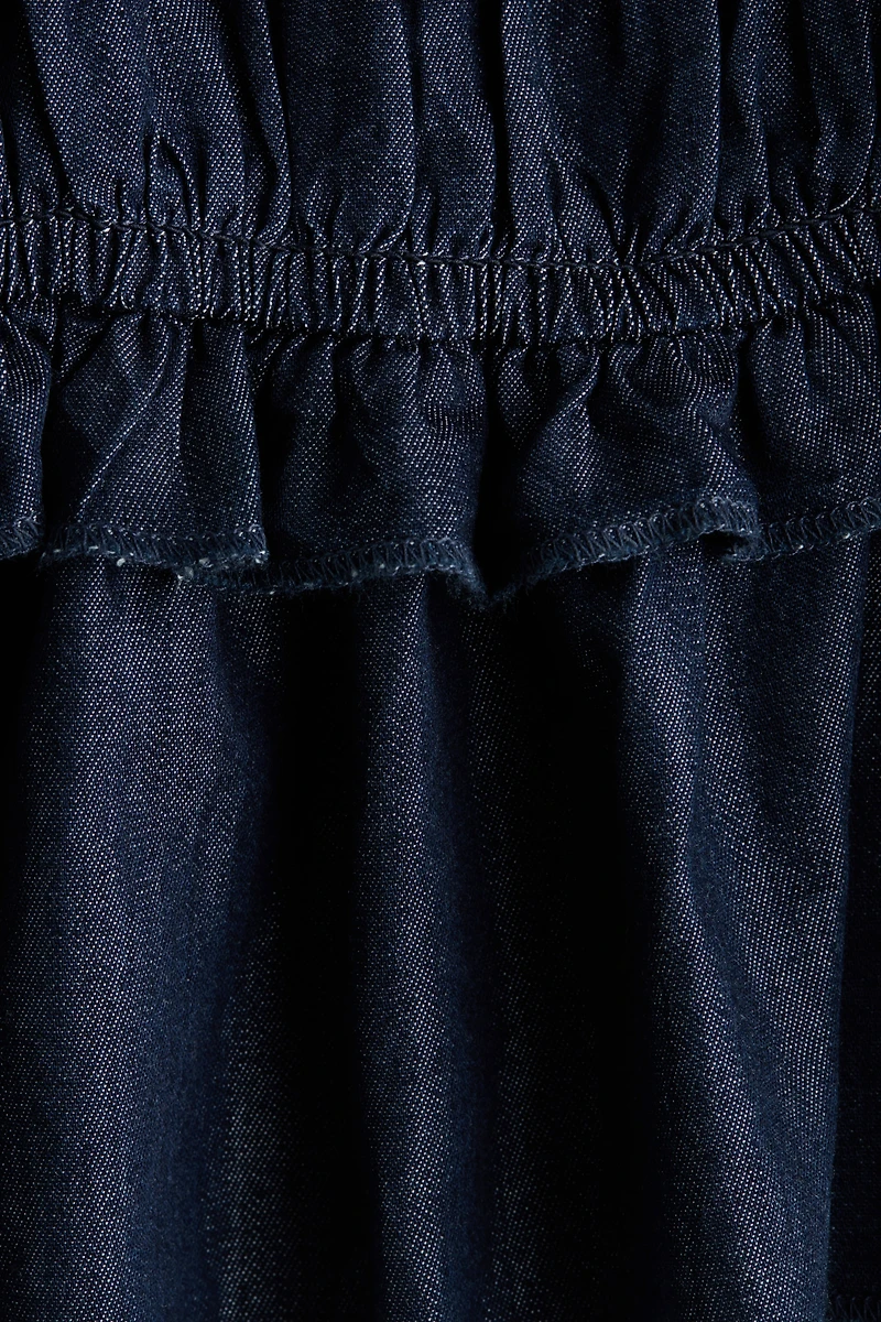 Smocked Denim Top