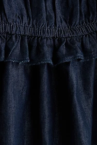 Smocked Denim Top