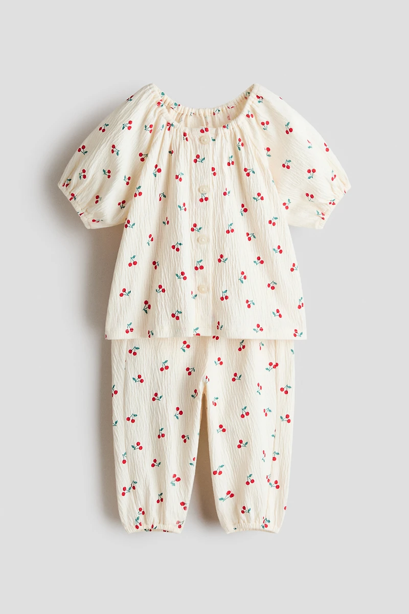 2-piece crinkled jersey set