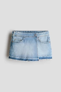 Jupe-short croisée en denim