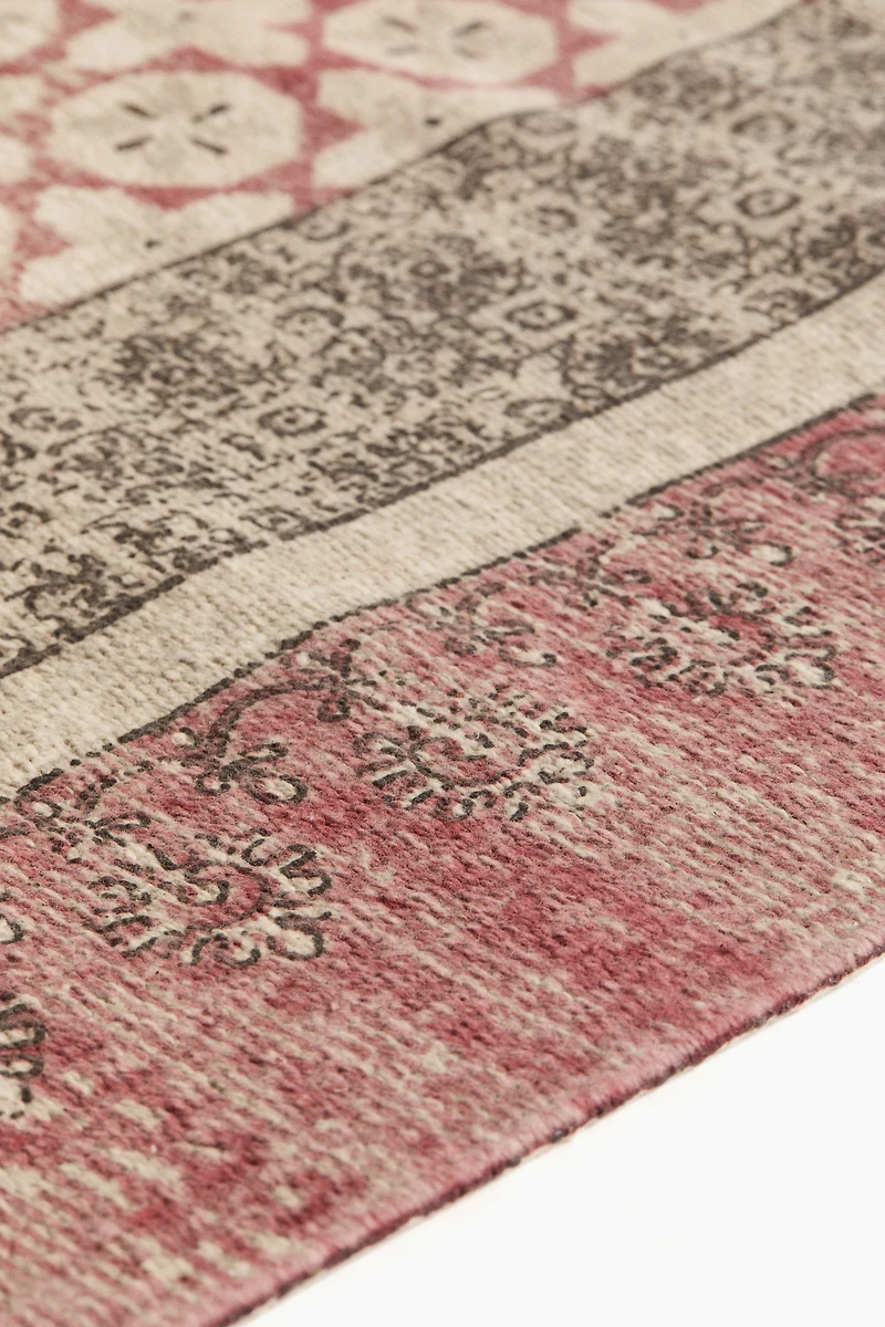 Cotton Runner Rug with Fringe