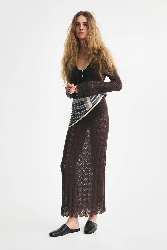 h&m crochet dress gold buttons Button-Top Crochet-Look badge_siao