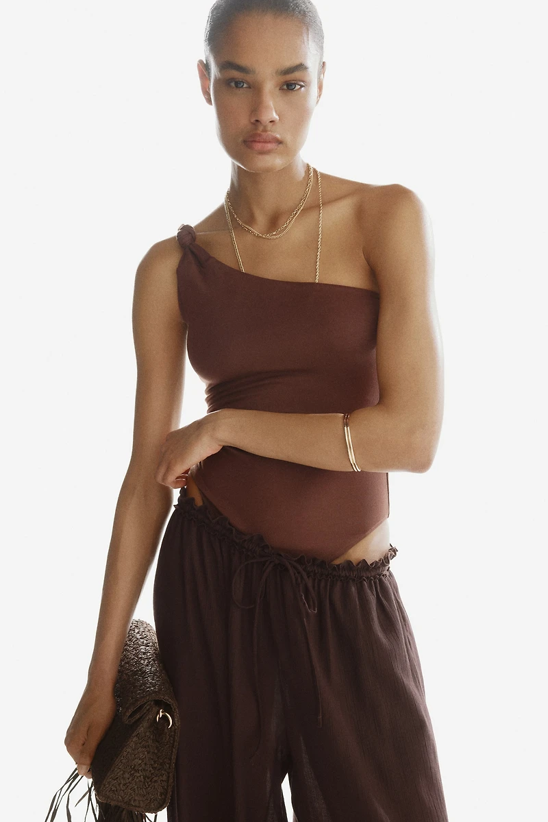 One-Shoulder Thong Bodysuit