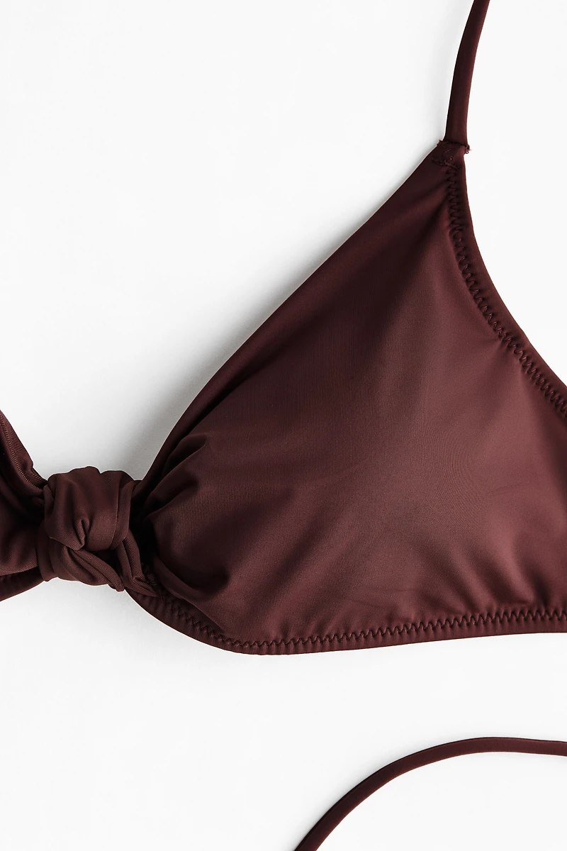 Knot-Detail Padded Bikini Top