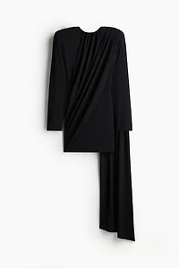 Shawl-Detail Draped Dress