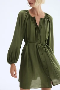 Oversized Tie-Belt Dress