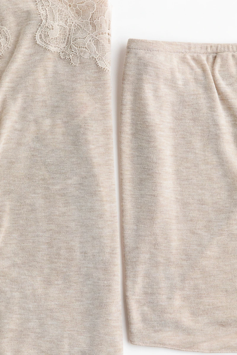 Lace-Trimmed Pajamas