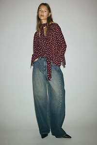 Blouse with Scarf Collar