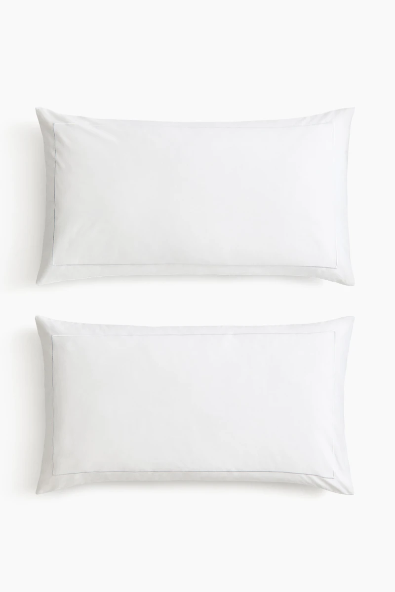 Lot de 2 taies d'oreiller en satinette coton